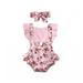 ZIYIXIN Newborn Baby Girl Clothes Polka Dot Print Flower Fly Sleeve Romper Jumpsuit Headband 2Pcs Outfits Pink 18-24 Months