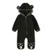 2DXuixsh Gender Neutral Baby Pants Boy Footed Romper Coat Baby Hooded Jumpsuit Girl Ears Bear Boys Romper&Jumpsuit Tux Romper Baby Boy Polyester Black 80