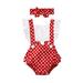 ZIYIXIN Newborn Baby Girl Clothes Polka Dot Print Flower Fly Sleeve Romper Jumpsuit Headband 2Pcs Outfits Red 6-12 Months