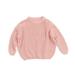 ZIYIXIN Toddler Baby Boy Girl Fall Winter Knit Sweater Long Sleeve Solid Color Pullover Top Warm Sweatsuit Pink 2-3 Years