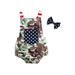aturustex 4th of July Baby Girl Jumpsuit Camouflage Casual Striped Strap Suspender Rompers + Headband Independence Day