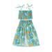 ZIYIXIN Toddler Baby Girl Summer Outfits Ruffle Straps Crop Tops High Waist Floral Printing Long Maxi Skirts Set Blue 3-4 Years