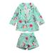 ZIYIXIN Toddler Baby Girls Floral Clothes Blazers Coat Jacket Tops + Shorts Two-piece Little Kids Suit Blue 4-5 Years