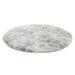 Fluffy Round Rug for Bedroom Soft Circle Area Rug for Kids Room Shag Plush Circular Rugs for Dorm Home Decor Gray
