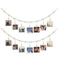 Wall Hanging Photo Display with Wooden Beads Garland Boho Style Collage Photo Frame DIY Picture Photo Frame Photo Display Birthday Gift Party Home decor