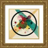 Wassily Kandinsky 12x12 Gold Ornate Wood Framed with Double Matting Museum Art Print Titled - Circles in a circle