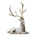 Creative Reindeer Ornament Figurine Craft Elk Sculpture Bedroom Desk Gold Antler Lying
