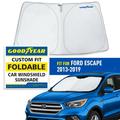 Goodyear Foldable Windshield Sun Shade for Ford Escape 2013-2019 Custom-Fit Car Windshield Cover Car Sunshade Vehicle Sun Protector Auto Car Window Shades for Front Window - GY008289