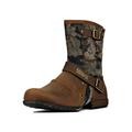 Daeful Men s Chukka Boots Motorcycle Casual Hiking Boot Racing Boots with Side Zipper for Men Brown 11