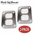 2 Pack Divided T4 Turbo Turbocharger Inlet Twin Scroll Gasket Stainless