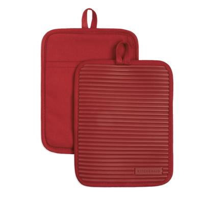 KitchenAid Ribbed Soft Silicone Pot Holder 2-Pack Set, 7