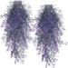 Viworld Hanging Plant Fake Hanging Artificial Plants Fake Hanging Plants for Outside Ivy Plant for Outdoor UV Resistant for Wall Indoor Hanging Baskets Wedding Garland Decor 2 Pack(Purple)