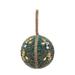 Sevita Golden Green Gatsby Handcrafted Globe Ornament, Set of 4 - 8" x 4.5" x 4.5"