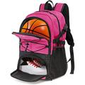 Wolt | Pink Oxford Basketball Backpack Large Sports Bag with Soccer and Volleyball Gym