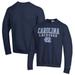 Men's Champion Navy North Carolina Tar Heels Stack Logo Lacrosse Powerblend Pullover Sweatshirt