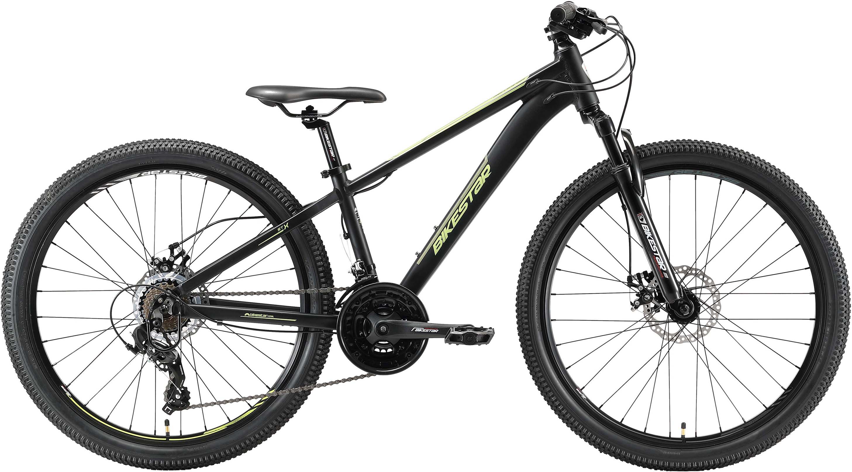 Mountainbike BIKESTAR Gr. 33, schwarz, Fahrräder, 33cm, 26 Zoll (66,04cm), für Damen und Herren, Kettenschaltung Image