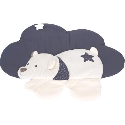 Krabbeldecke STERNTALER "Eisbär Elia, Wolkenform", blau (dunkelblau, weiß), B:110cm L:90cm, Baumwolle, Polyester, Wohndecken Image
