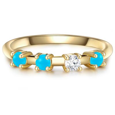 Glanzstücke München Ring Sterling Silber Zirkonia in Gelbgold 60 Damen Image
