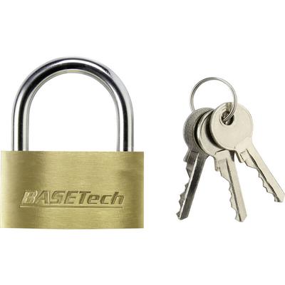 Basetech - 1363029 Vorhängeschloss 49 mm verschieden schließend Goldgelb Schlüsselschloss