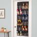 Black Polyester 24-Pocket Over-the-Door Shoe Organizer