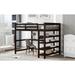 Full Size High Loft Bed with 4-Tier Storage Shelves and Under-Bed Desk