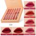 PENGXIANG 6pcs Matte Liquid Lipstick with Lip Plumper Makeup Set Velvety Long Lasting High Pigmented Nude Waterproof Lip Gloss Kit Girls Women Make Up Gift Set