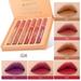 PENGXIANG 6pcs Matte Liquid Lipstick with Lip Plumper Makeup Set Velvety Long Lasting High Pigmented Nude Waterproof Lip Gloss Kit Girls Women Make Up Gift Set