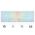 Portable 65% Mechanical Gaming Keyboard E-YOOSO Z-686 Customizable Per-Key RGB Backlit Compact 68 Keys Mini Wired Office Keyboard with Red Switch for Windows Laptop PC Mac - White