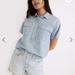 Madewell Tops | Madewell Indigo Safari Popover Shirt Xs | Color: Blue | Size: Xs