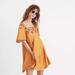 Madewell Dresses | Gold Embroidered Square Neck Madewell Mini Dress | Color: Gold | Size: S