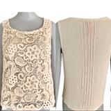 Anthropologie Tops | Anthropologie Charlotte Tarantola Crochet Lace Knit Tank Top Sleeveless Creme | Color: Cream | Size: S