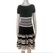 Kate Spade Dresses | Kate Spade Knit Cotton Sweater Striped Midi Dress | Color: Black/Cream | Size: S