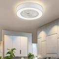 FETCOI 21.6 Modern Invisible Ceiling Fan Light LED Chandelier 3 Speeds 3 Color &Remote