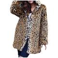 Women's Long Teddy Down Coat Winter Warm Puffy Jacket Fluffy Women's Coat Jackets Long Sleeve Casual Long Warm Faux Plush Coats Wool Coat Plus Size Women (Khaki, L)