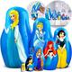 AEVVV Princesses Dolls Set 7 Pieces - Wooden Russian Nesting Dolls Matryoshka