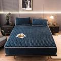 Thick Quilted Plush Double Bed Fitted Sheet Couple Mattress Cover Winter Warm Elastic Velvet Bed Linen Bedspread