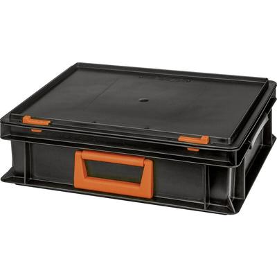 139210110188 Kunststoffbox Magnus pc 10 (b x h x t) 400 x 133 x 300 mm Schwarz, Orange 1 St - Alutec