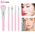 Kekelala Pro-Ensemble de pinceaux de maquillage rose 5 pièces pour poudre fard à barrage cils