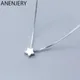 ANENJERY Simple 925 argent Sterling chanceux perles colliers pour les femmes chaîne courte tour de