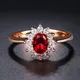 Bagues de mariage classiques en cristal rouge pour femmes magnifique bague de fiançailles en