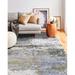 96 x 0.6 in Indoor Area Rug - Bashian Rugs Cascade Abstract Hand-Knotted Multilcolor Area Rug Viscose, Leather | 96 W x 0.6 D in | Wayfair