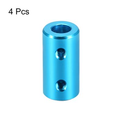 Rigid Coupling 20mm Length 10mm Diameter Aluminum Alloy Shaft Coupler Connector Light Blue 4pcs