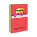 Post-it Notes Super Sticky Pads in Playful Primary Collection Colors Note Ruled 4 x 6 90 Sheets/Pad 3 Pads/Pack