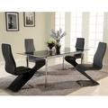 Brayden Studio® Extendable Dining Table Glass/Metal in Black | 29.92 H in | Wayfair A886F505C44448B5A583E1F760A5AE9D