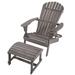 Rosecliff Heights Adirondack Chair w/ Phone & Cup Holder (Chair & Ottoman Set) Wood in Gray | 33 H x 28 W x 33 D in | Wayfair