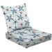 2-Piece Deep Seating Cushion Set Hand drawn sea stars seamless Marine shell Print for fabric wrapping Outdoor Chair Solid Rectangle Patio Cushion Set