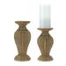 Bay Isle Home™ 2 Piece Resin Tabletop Candlestick Set in Brown | 10 H x 4.25 W x 4.25 D in | Wayfair 41B18AE2DD2B46F884340D9B7F566BB7