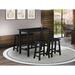 Red Barrel Studio® 4 - Person Solid Wood Breakfast Nook Dining Set Wood in Black/Brown | 36 H x 24 W x 47 D in | Wayfair