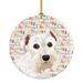 The Holiday Aisle® Schnauzer 1 Hanging Figurine Ornament Ceramic/Porcelain in Blue/Red/White | 2.8 H x 2.8 W x 0.15 D in | Wayfair
