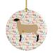 The Holiday Aisle® Hampshire Down Sheep Hanging Figurine Ornament Ceramic/Porcelain in Black/Brown/Red | 2.8 H x 2.8 W x 0.15 D in | Wayfair